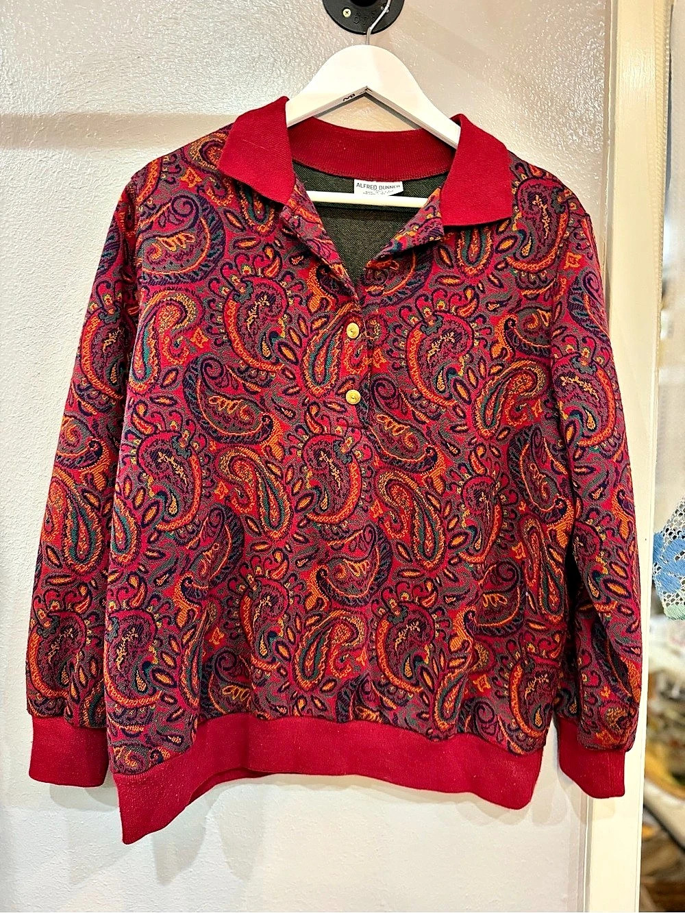 Alfred Dunner Paisley Bomber Jacket in Red & Purple Size XL Like New
